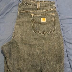 Carhartt Relaxed Blue Jeans with Distressed Finish